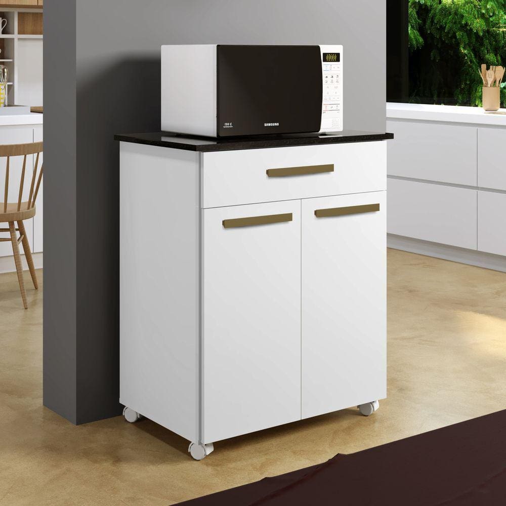Balcão de Cozinha 2 Portas 1 Gaveta Girassol Branco