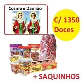 Kit Com 1350 Doces Cosme E Damião + Sacos Para 150 Pessoas