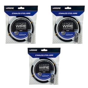 Kit 3 Cabo de Aço Empate Marine Sports Leader Black 90/120/200Lbs 70 Luvas (Cada)