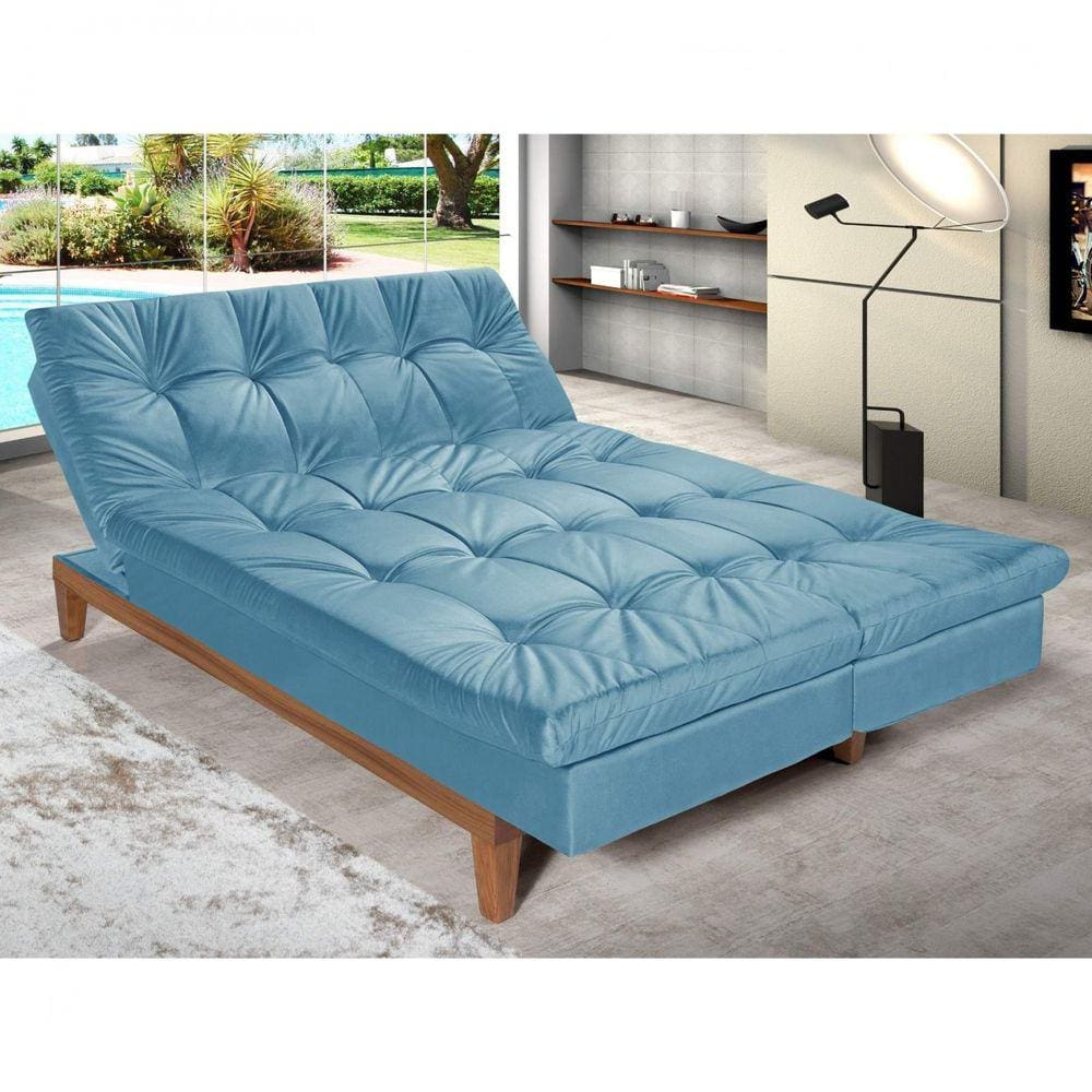Sofá Cama 3 Lugares 5 Posições Versátil Madero Espresso Móveis Turquesa