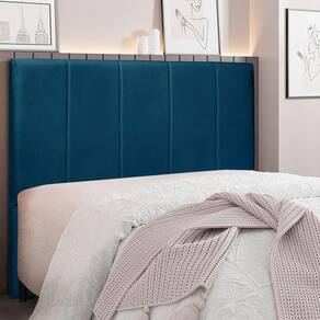 Cabeceira King 195cm Veludo Ravenna Spezzia Azul Marinho