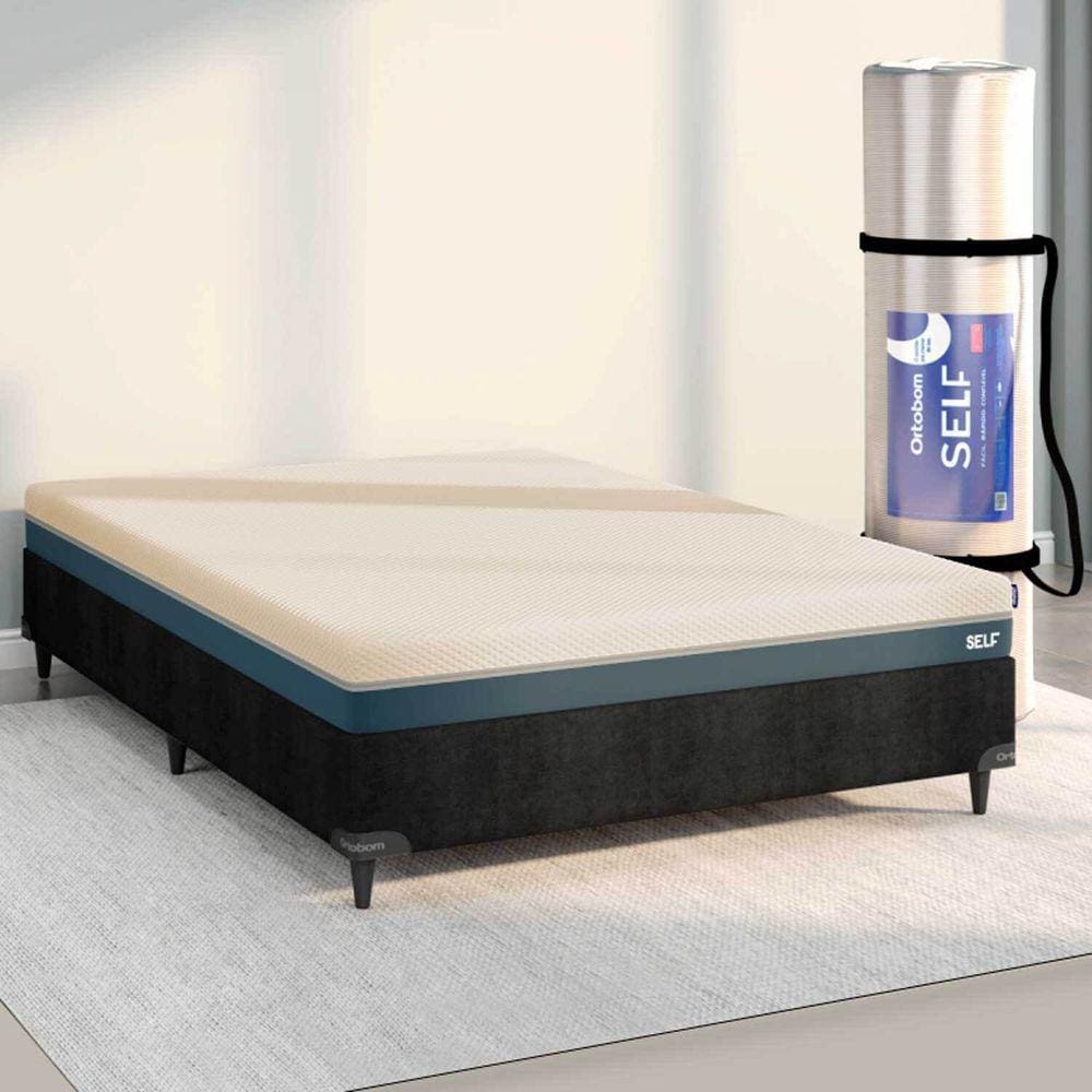 Colchão Self Casal 138x188x17cm Ortobom Azul/Branco