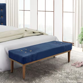 Calçadeira Recamier Solteiro Gênova Spezzia Decor Azul Marinho