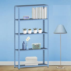 Estante para Livros com Estrutura Metálica 5 Prateleiras Azul Dali