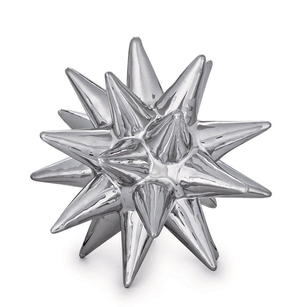 Enfeite Em Cerâmica Prata 15x16cm