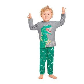 Pijama Manga Longa Meia Malha Dinossauro Kyly Ref: 208148 4/8