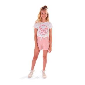 Conjunto Infantil Manga Curta Borboleta Menina Anjo Ref:4500041 12/16