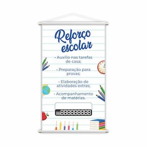 Banner Reforço Escolar Ensino Telefone Contato Lona Grande