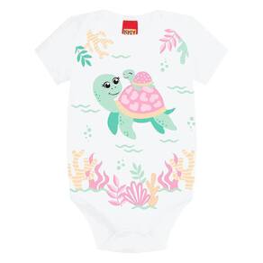 Body Manga Curta Cotton Tartaruga Kyly Ref:111401 P/G