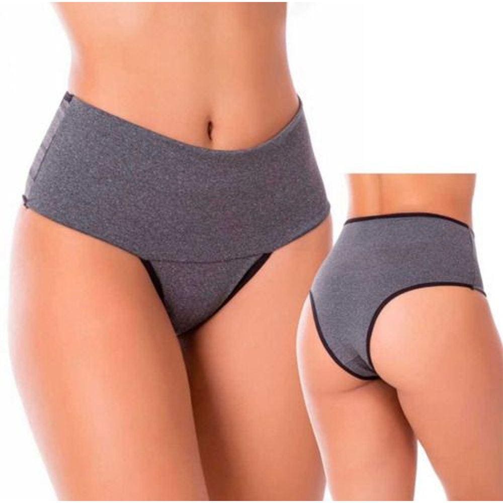 Kit 10 Calcinhas Compressão Fitness Cós Alto Duplo Modeladora Calcinha Segura Barriga Revenda