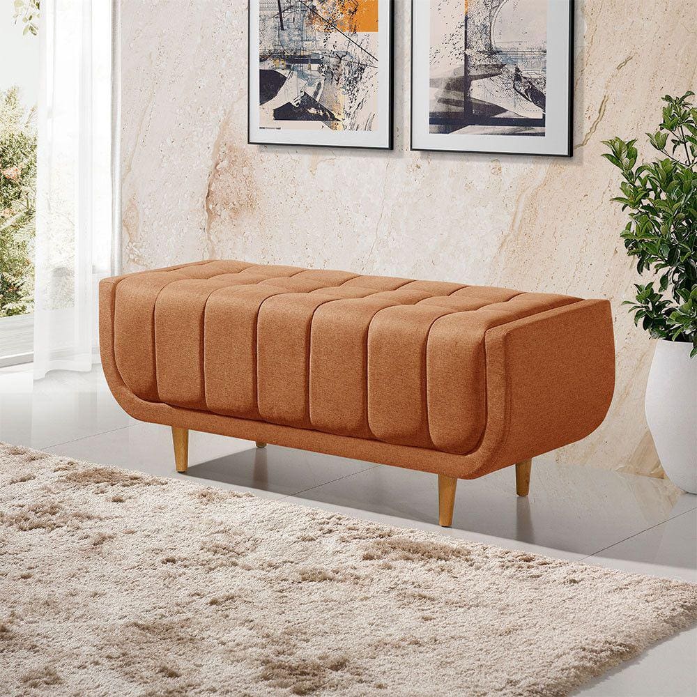 Recamier Alemanha 1,30M com Base Madeira Linho Sofatec