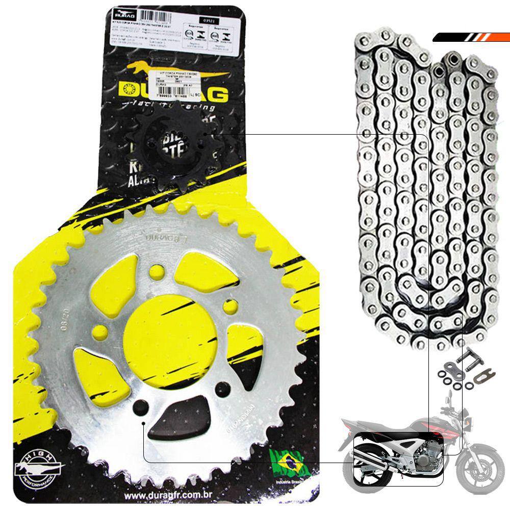 Kit Relação Transmissão Twister CBX 250 2001 á 09 Duas Almas