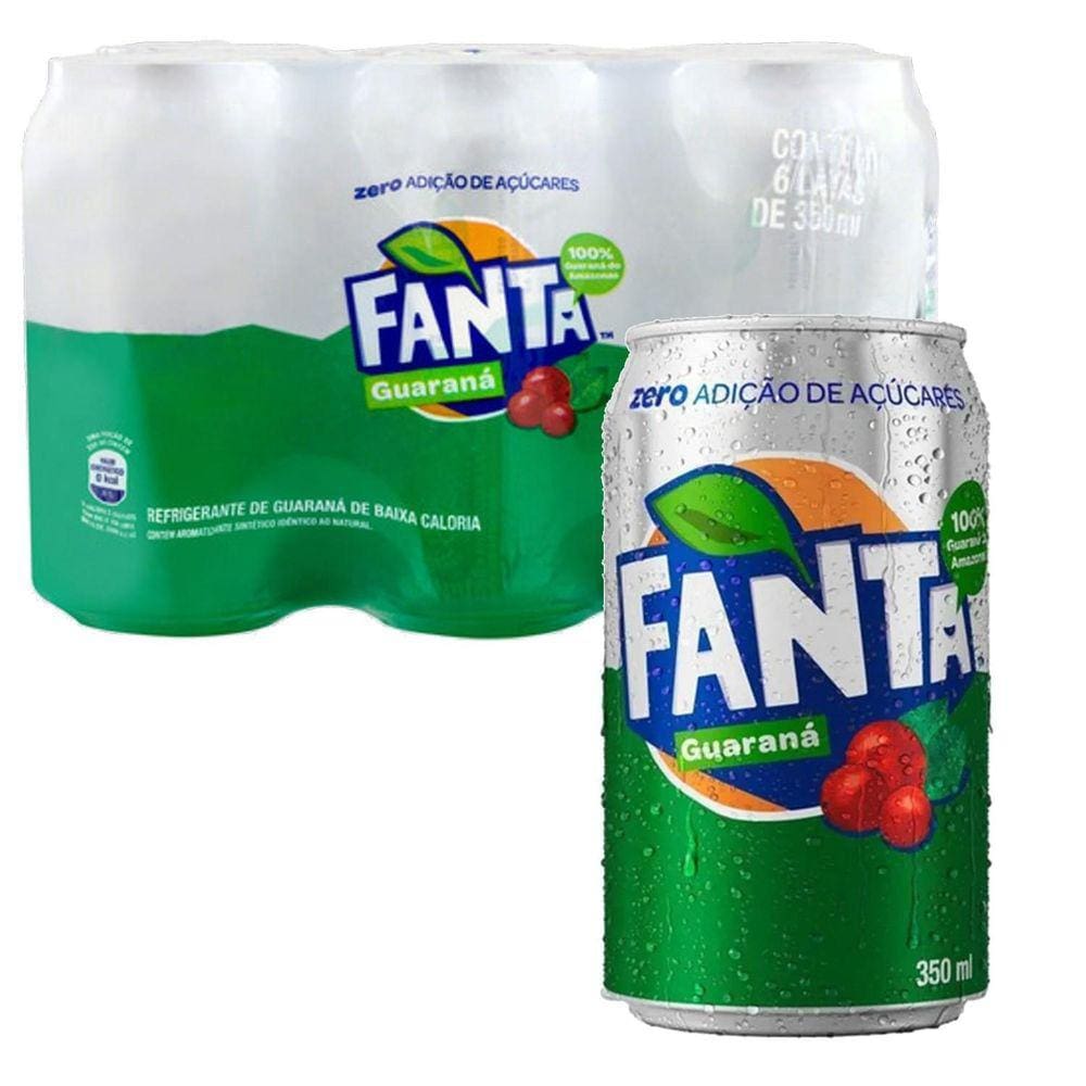 Fanta Guaraná Zero Lata 350Ml  6 Latas