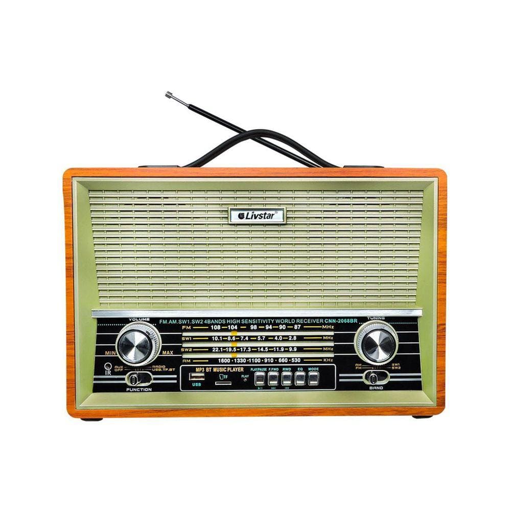Radio Portatil Retro Com 4 Bandas Am Fm Sw Livstar