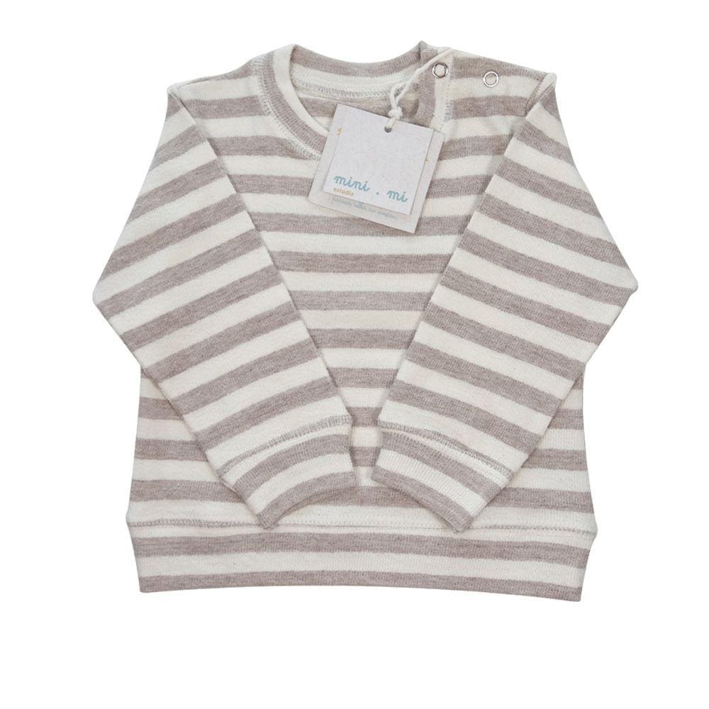 Blusa Bebê 100% algodão marrom manga longa Mini.mi Estúdio