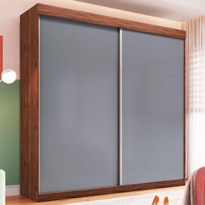 Guarda-Roupa Casal 2 Portas 6 Gavetas Flex Wengue/Griseo - Decibal