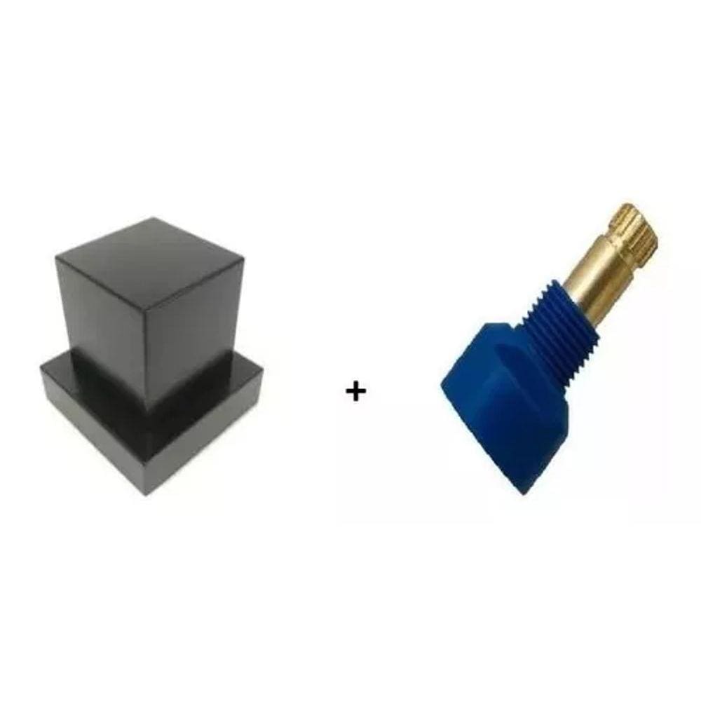 Acabamento P/ Registro Quadrado Abs Preto + Conv Fabrimar