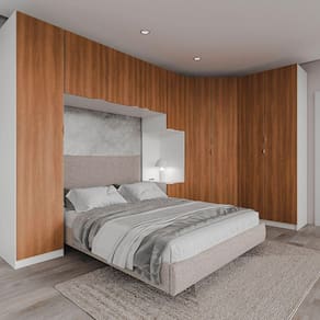 Guarda Roupa Modulado de Casal 10 Portas 5 Peças Hera CabeCasa MadeiraMadeira Branco Geada/Louro