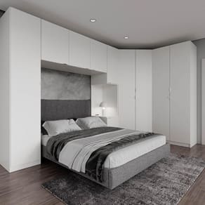 Guarda Roupa Modulado de Casal 10 Portas 5 Peças Hera CabeCasa MadeiraMadeira Branco Geada
