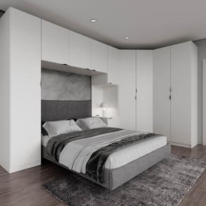 Guarda Roupa Modulado de Casal 10 Portas 5 Peças Hera CabeCasa MadeiraMadeira Branco Geada