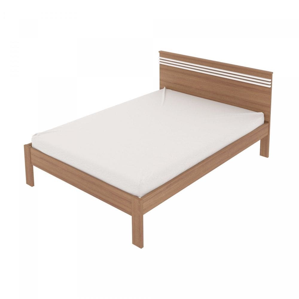 Cama de Casal Tecno Mobili Amêndoa/Branco