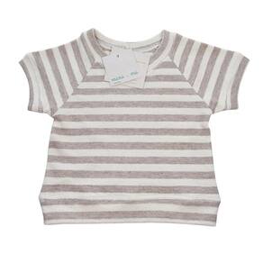 Blusa bebê 100% algodão manga curta Marrom Mini.mi Estúdio