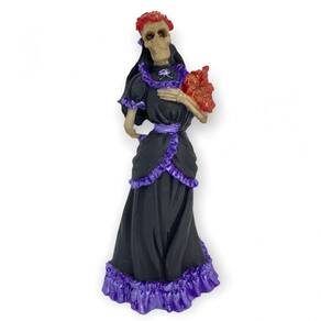 Imagem Pomba Gira Caveira Roxa Resina Estatua 27 Cm