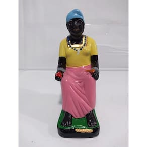 Imagem Mae Cambinda Escultura Gesso Estatua 20 Cm