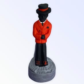 Imagem Zé Pelintra Preto e Vermelho Em Resina 10 Cm
