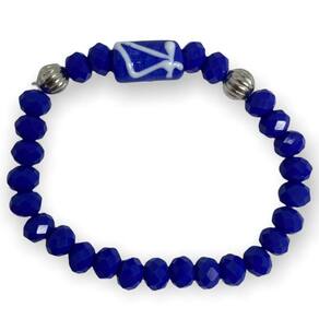 Pulseira Ogum Espada Com Firma Azul Cristal e Silicone