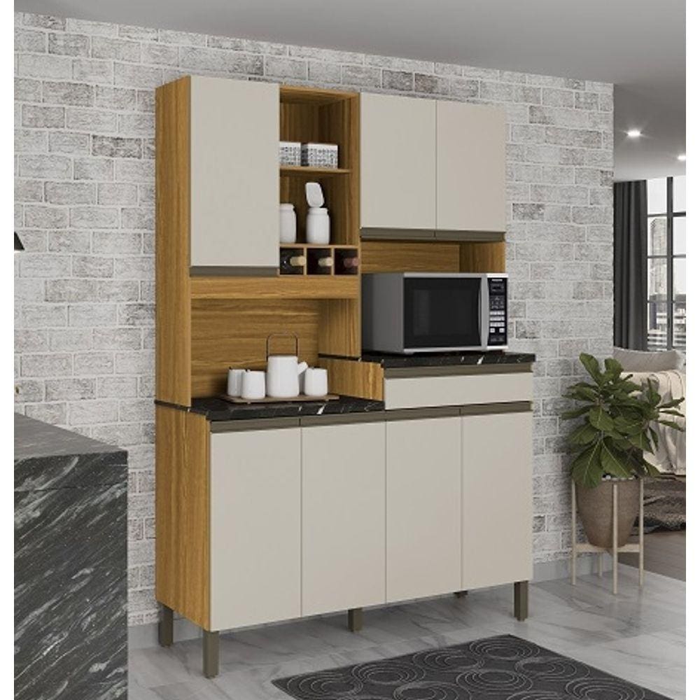Kit de Cozinha 100% Mdf Ronipa Verdot 7 Portas 1 Gaveta