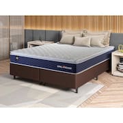 Conjunto Cama Box c/ Molas Ensacadas Lagras Azul King 193x203x66