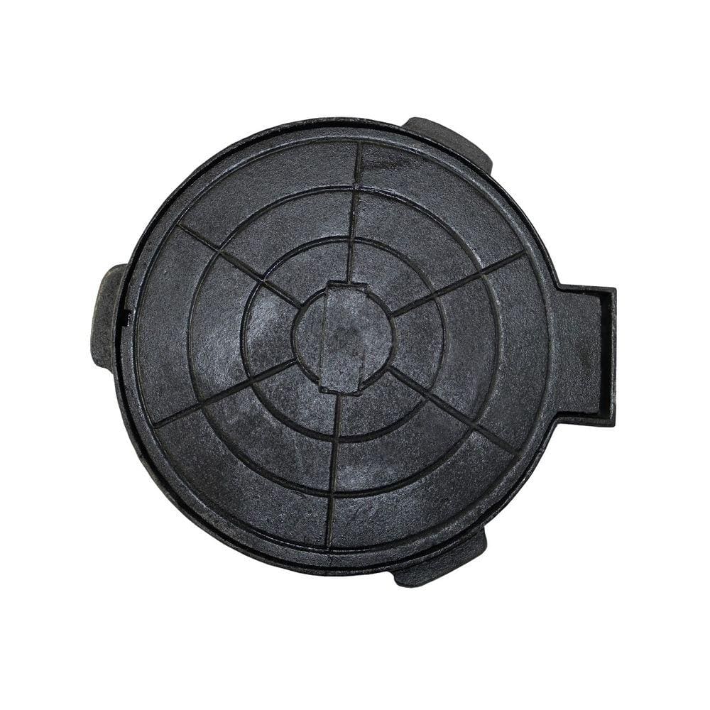Tampa Tampão de Chão Passagem Articulado Ferro Fundido 32cm