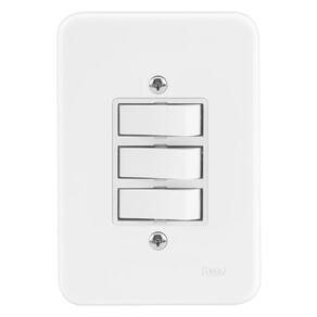 Conjunto Interruptor Triplo Simples 4x2 Radial Pollar