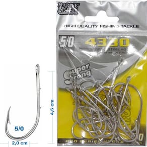 Anzol Marine Sports 4330 Super Strong 4/0 Nickel 20 Unidades