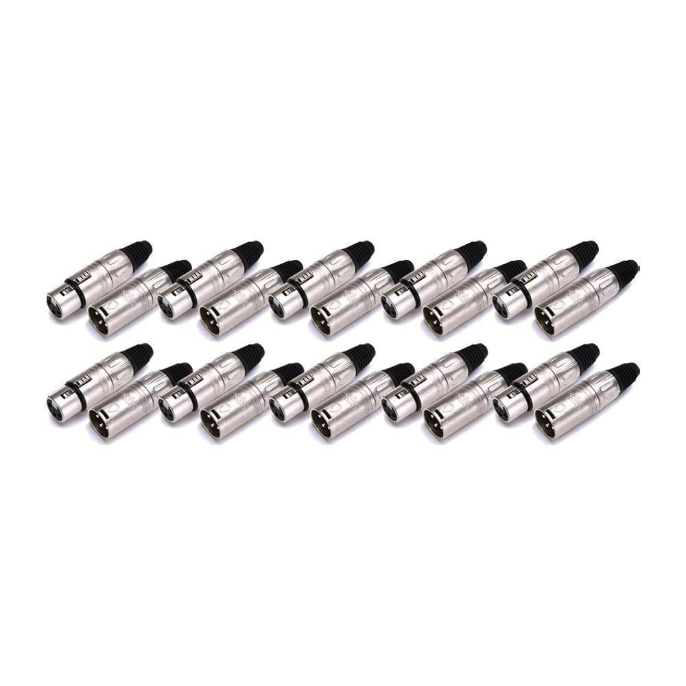 10 Pares de Plug XLR Cabo Linha Santo Angelo