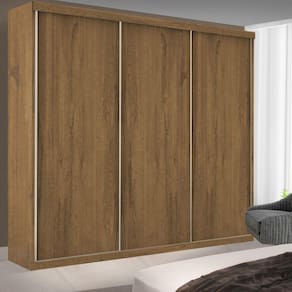 Guarda-Roupa Casal 3 Portas 4 Gavetas de Correr Itália Espresso Móveis Freijó