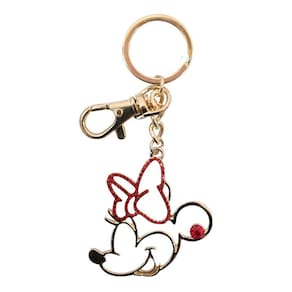 Chaveiro Minnie Mouse Dourado Laço Vermelho - Disney