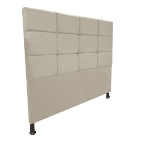 Cabeceira de Cama Box Queen Estofada Lari Bege