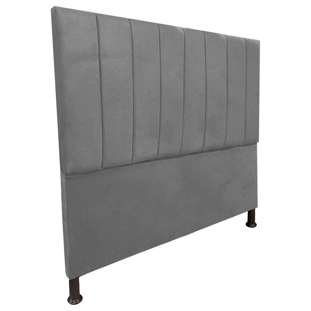 Cabeceira de Cama Box Queen Estofada Laura Cinza