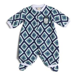 Macacão Bebê Manga Longa Tribal Azul - Green