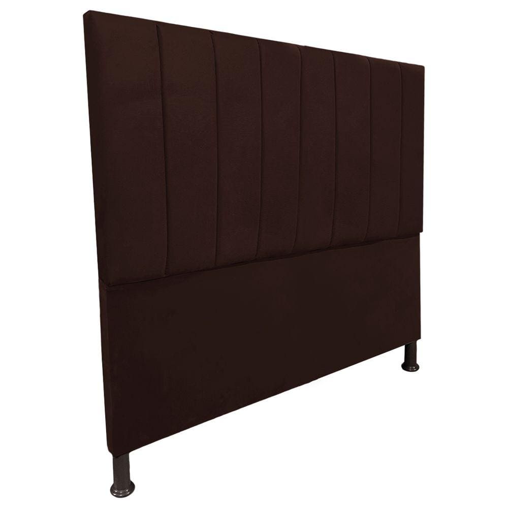 Cabeceira de Cama Box Casal Estofada Laura Marrom