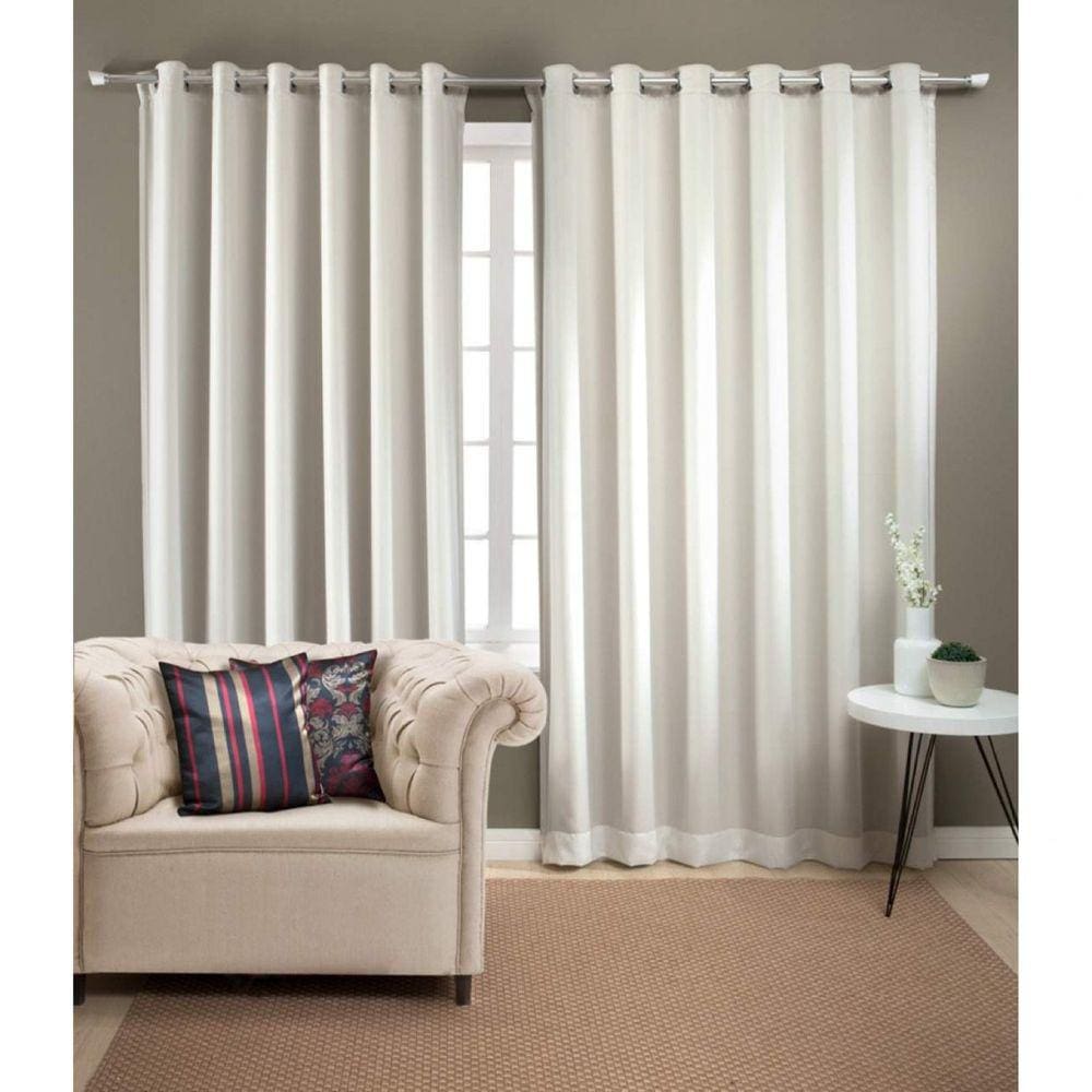 Cortina Pérsia com Forro Semi Blackout 400cmx230cm Belchior Marfim