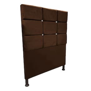 Cabeceira de Cama Box Solteiro Estofada Lari Marrom