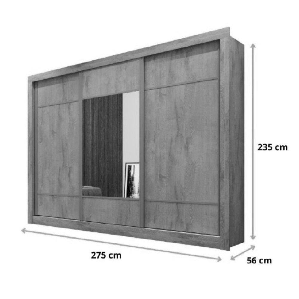 Guarda Roupa Casal 1 Porta Espelhada Zuma | Casas Bahia