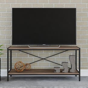 Rack para TV até 50 Polegadas 2 Prateleiras Industrial 120cm Active Yescasa Nogal