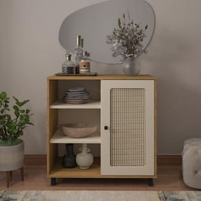 Buffet 1 Porta 3 Nichos Memphis Artely Carvalho/Off White