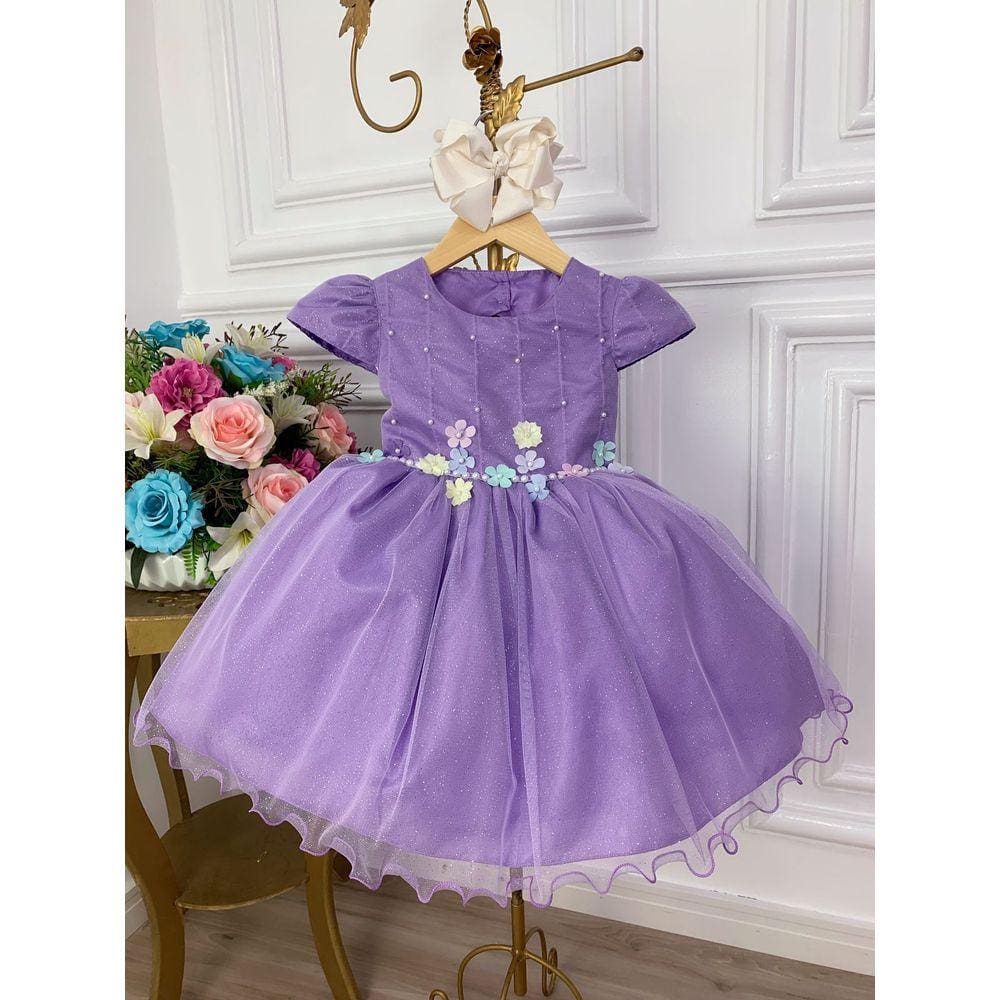 Vestido Infantil Princesa Sofia Lilás Aniversário