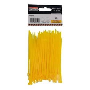 100 Unidades Abraçadeira de Nylon Junta Fio Lacre entre outra utilizações Amarela 10cm x 2,5mm