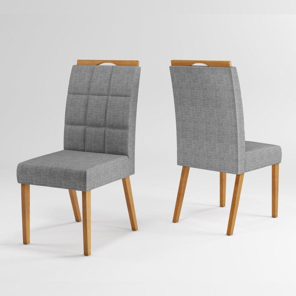 Kit 2 Cadeiras Wood Berlim Mel/Cinza